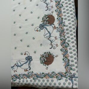 Vintage Blue Ribbon Goose Tablecloth